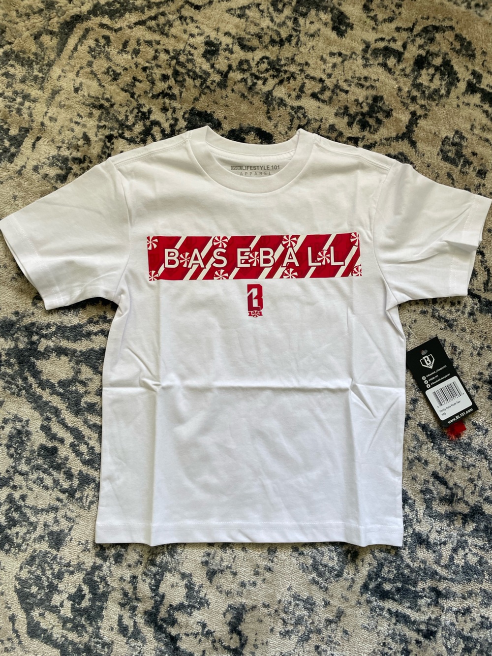 Lifestyle 101 White Short-Sleeve Baseball Graphic Tee for Kids